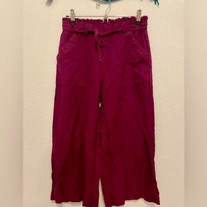 LOFT Burgundy Wide Leg Pants